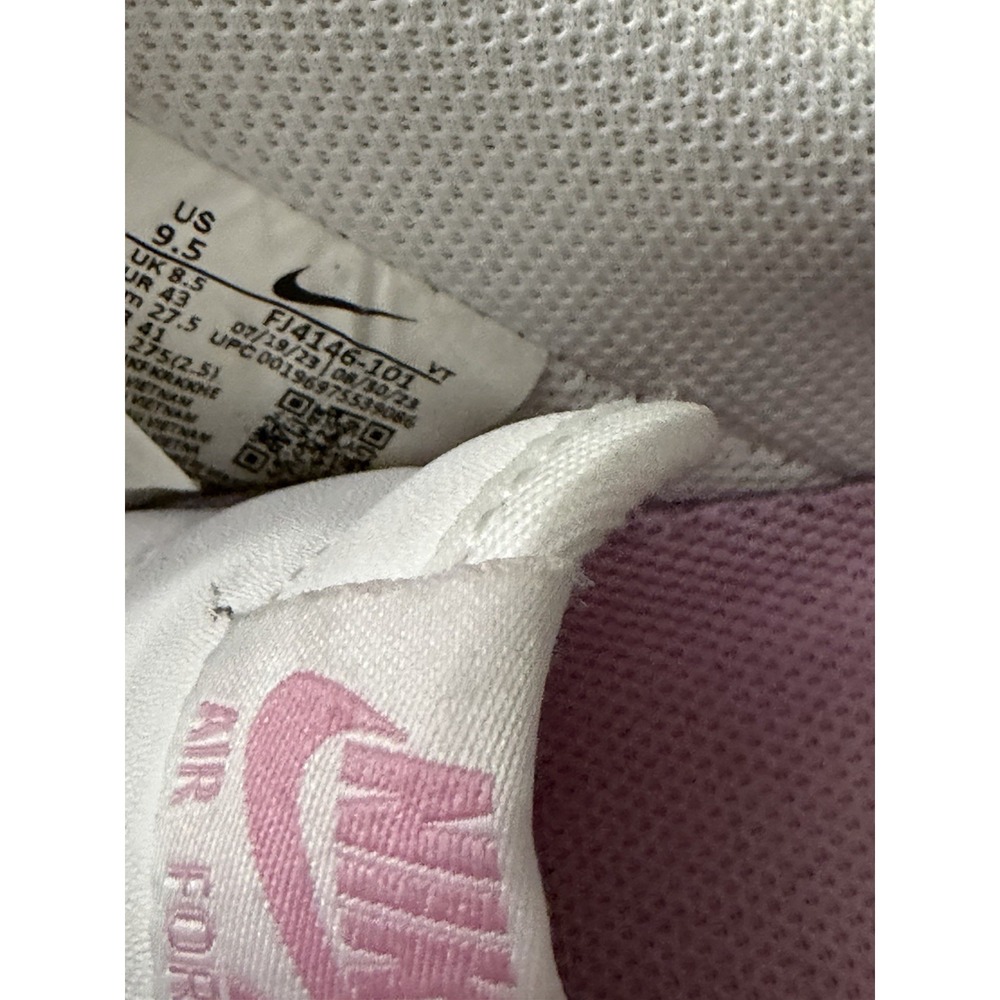 Nike Air Force 1 '07 Bubblegum White Pink Leather Sneakers FJ4146-101 sz 9.5 - Picture 11 of 11